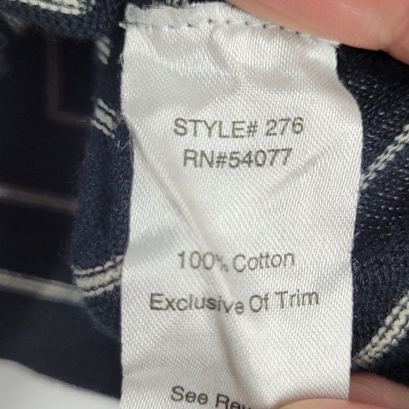 CAbi #276 The Flirt Black Beige Stripe Ruffle Cardigan Sweater - Picture 5 of 7